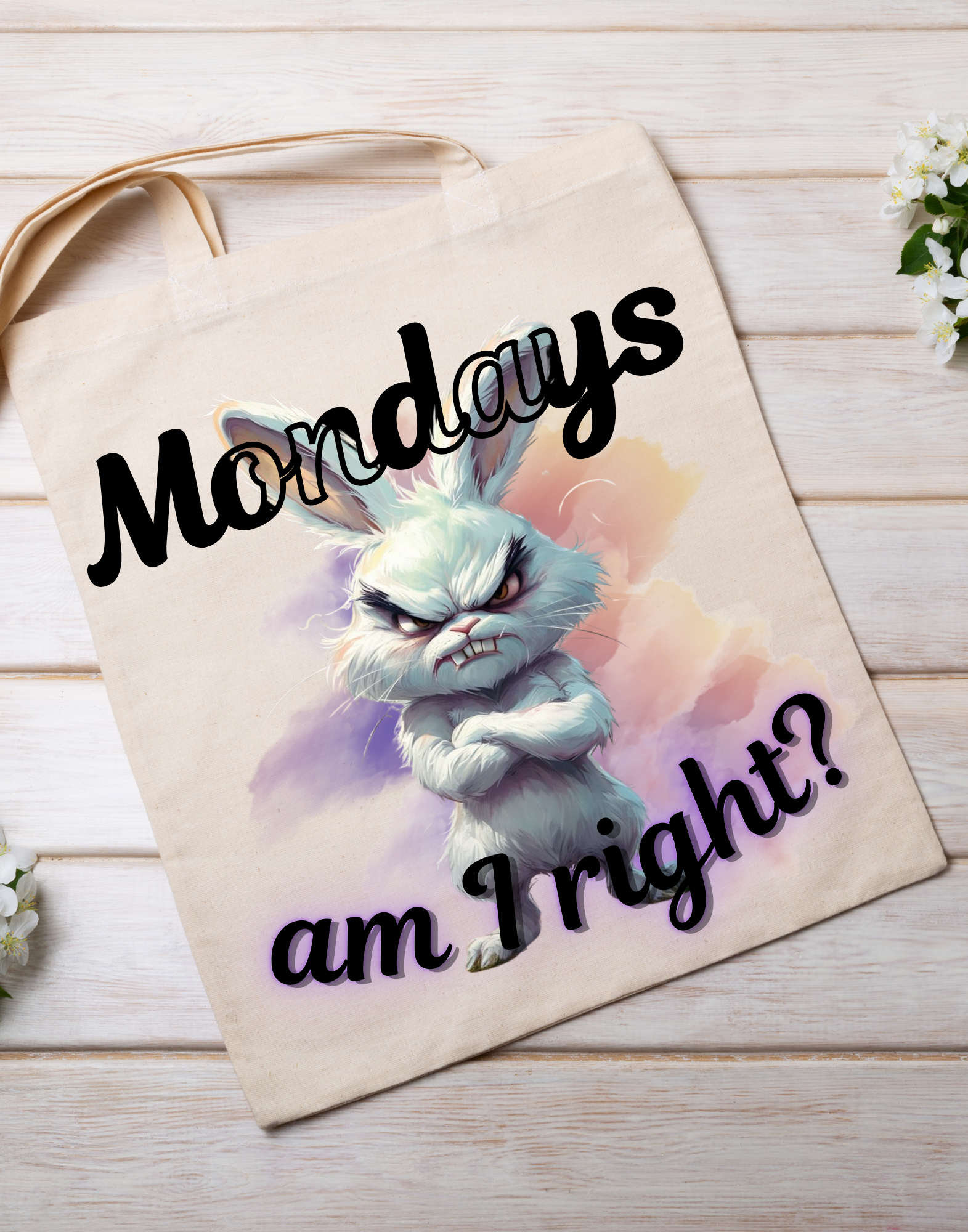 Grumpy Rabbit Tote bag - Image 3